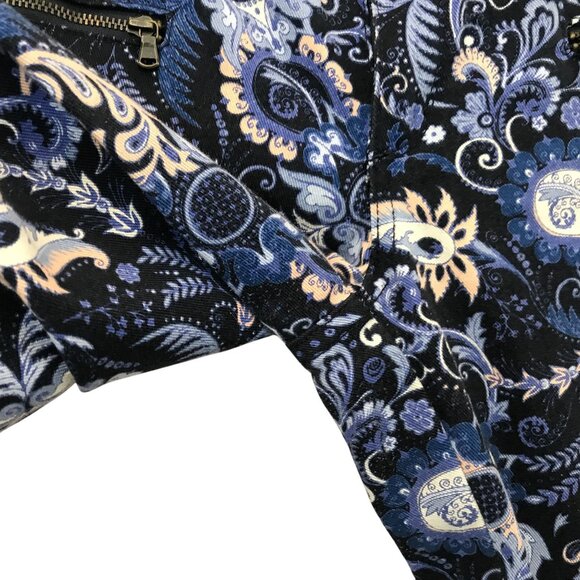 Club Monaco Floral Pattern Alessia Corduroy Skinny Jeans Size 6 Zip Pockets - Picture 8 of 11